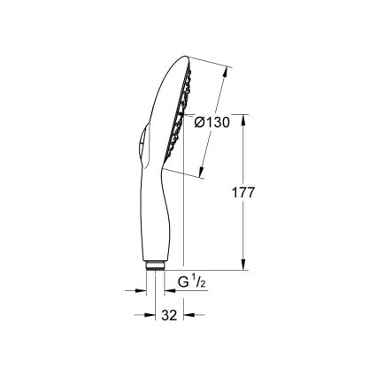 GROHE 26107000 - VITALIO RAIN 130 mm kézi zuhany, fényes króm