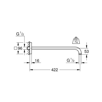 GROHE 26145000 - Zuhanykar RAINSHOWER 422 mm fényes króm