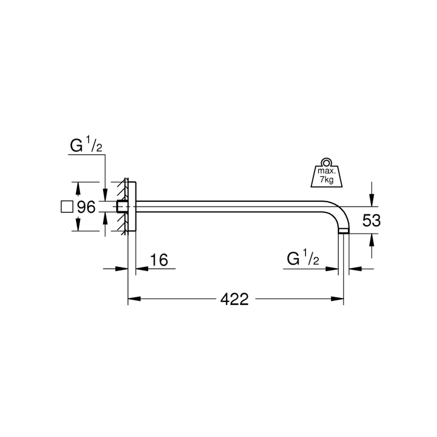 GROHE 26145000 - Zuhanykar RAINSHOWER 422 mm fényes króm