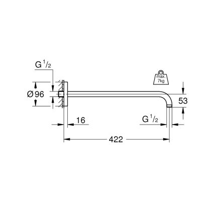 GROHE 26146000 - RAINSHOWER zuhanykar 422 mm, fényes króm