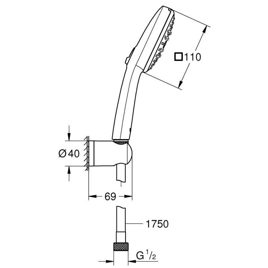 GROHE 26176001 - VITALIO COMFORT 110 zuhanyszett 110 mm fényes króm