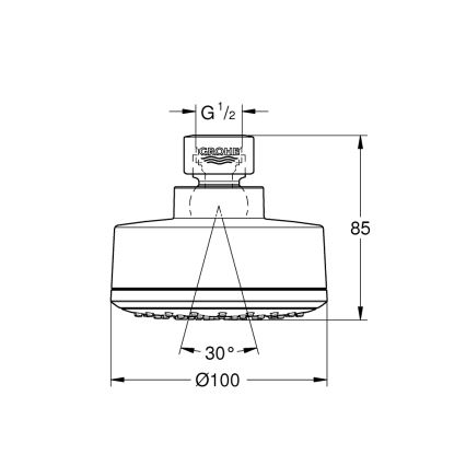 GROHE 26366001 - RAINSHOWER zuhanyfej, 210 mm, fényes króm