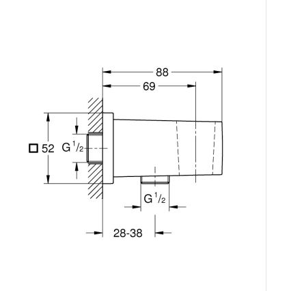 GROHE 26370DC0 - Fali könyök EUPHORIA CUBE DN 15 rozsdamentes acél