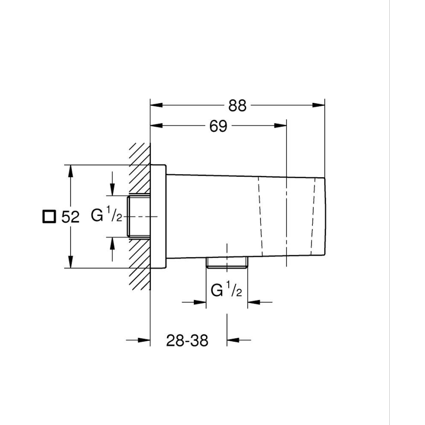 GROHE 26370DC0 - Fali könyök EUPHORIA CUBE DN 15 rozsdamentes acél