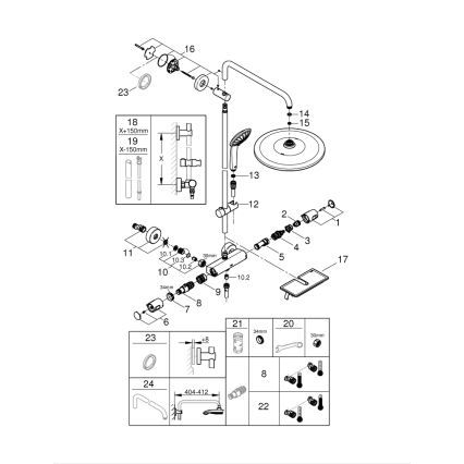 GROHE 26401001 - Zuhanyrendszer VITALIO JOY SYSTEM 310 fényes króm