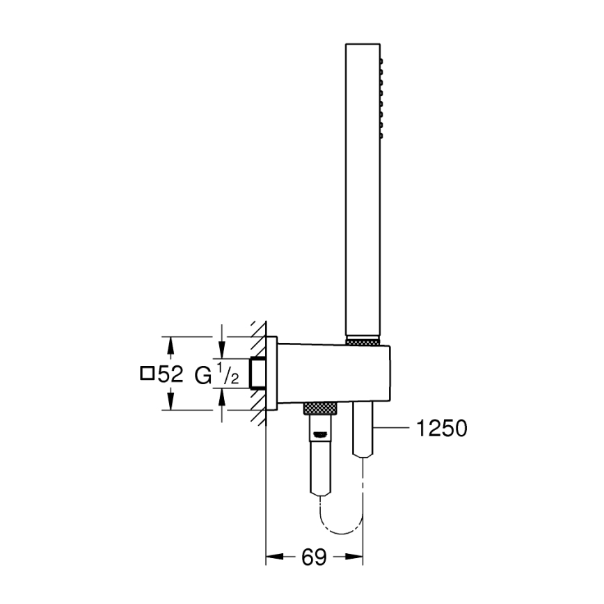 GROHE 26405000 - készlet falitartóval EUPHORIA CUBE STICK 1250 mm fényes króm