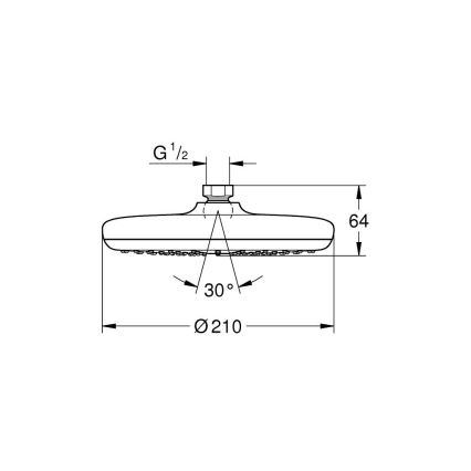 GROHE 26408000 - TEMPESTA zuhanyfej átm. 210 mm, fényes króm