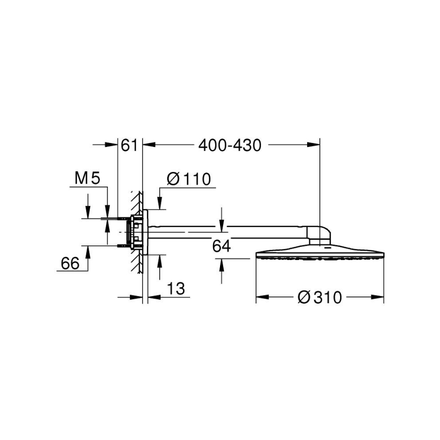GROHE 26475000 - RAINSHOWER SMARTACTIVE 310 mm zuhanyfej, fényes króm