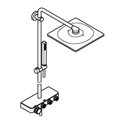 GROHE 26508000 - EUPHORIA SMARTCONTROL 310 CUBE zuhanyrendszer, magasfényű króm