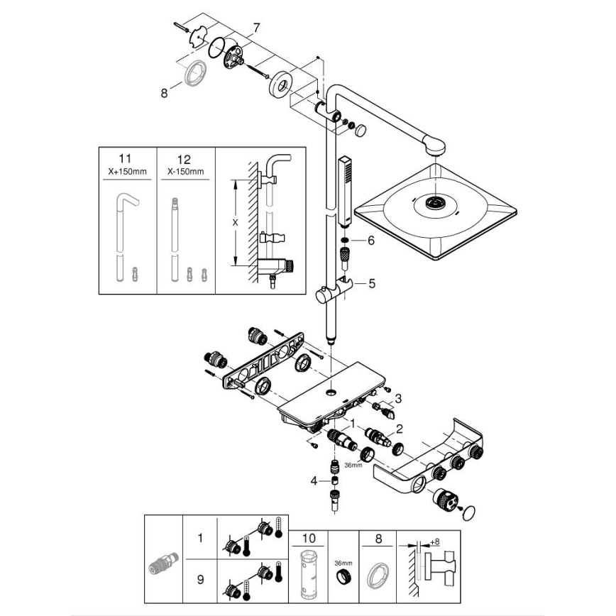 GROHE 26508000 - Zuhanyrendszer EUPHORIA SMARTCONTROL 310 CUBE fényes króm