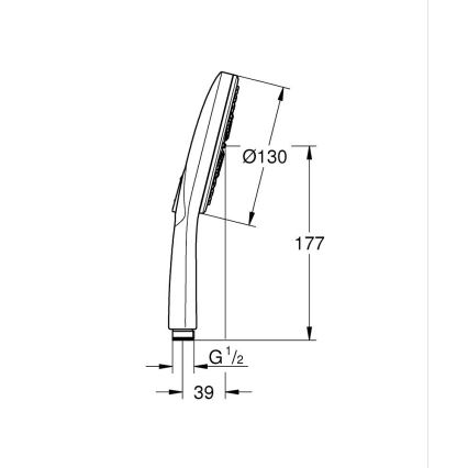 GROHE 26574DL0 - Kézi zuhany RAINSHOWER SMARTACTIVE 130 mm szálcsiszolt réz