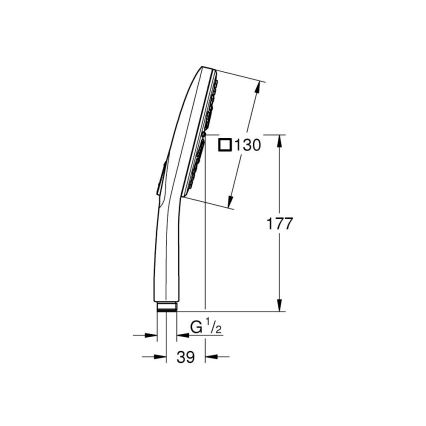 GROHE 26582000 - Kézi zuhany RAINSHOWER SMARTACTIVE 130 CUBE, fényes króm