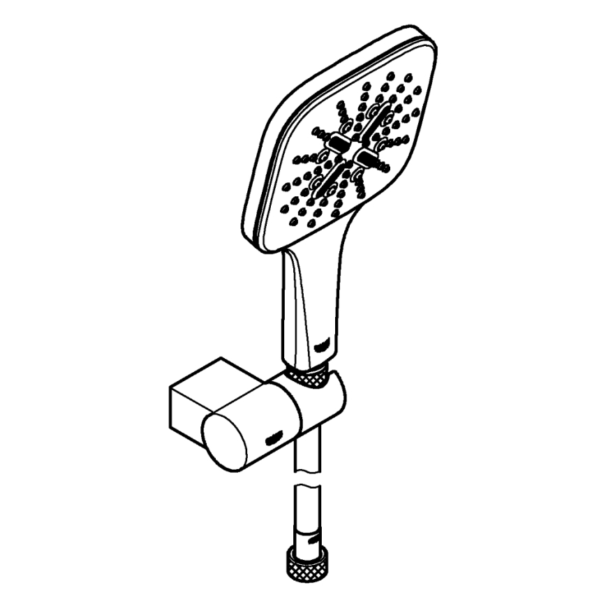 GROHE 26588000 - RAINSHOWER SMARTACTIVE 130 CUBE kézi zuhanyszett, fényes króm