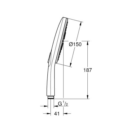 GROHE 26590000 - kézi zuhany RAINSHOWER SMARTACTIVE O 150 mm fényes króm