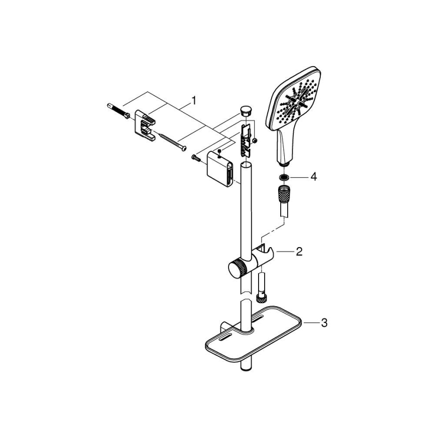 GROHE 26596000 - VITALIO SMARTACTIVE 130 CUBE 600 mm zuhanyszett, fényes króm