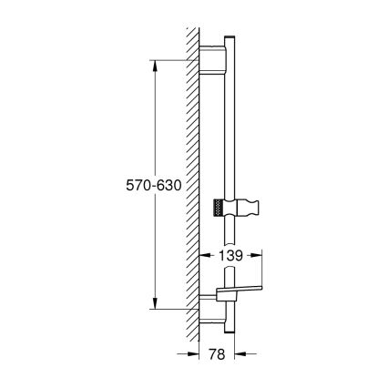 GROHE 26599000 - VITALIO SMARTACTIVE 600 mm fényes króm zuhanyrúd