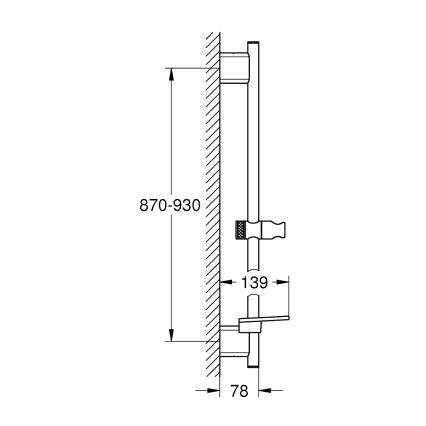 GROHE 26603DC0 - RAINSHOWER SMARTACTIVE zuhanyrúd 900 mm matt króm