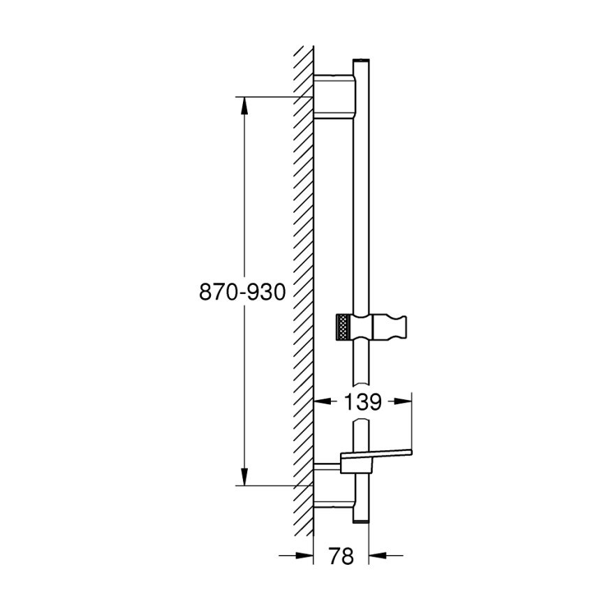 GROHE 26603DC0 - RAINSHOWER SMARTACTIVE zuhanyrúd 900 mm matt króm