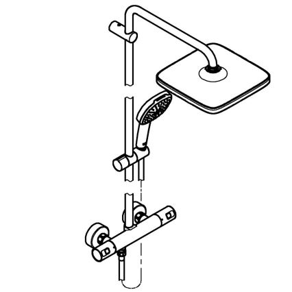 GROHE 266962431 - VITALIO COMFORT 250 zuhanyrendszer 250 × 250 mm fekete