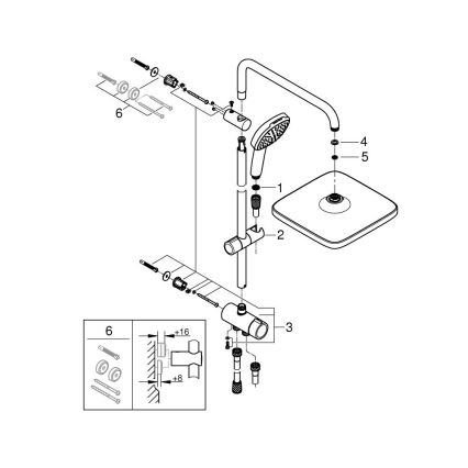 GROHE 26698001 - VITALIO COMFORT 250 zuhanyrendszer fényes króm