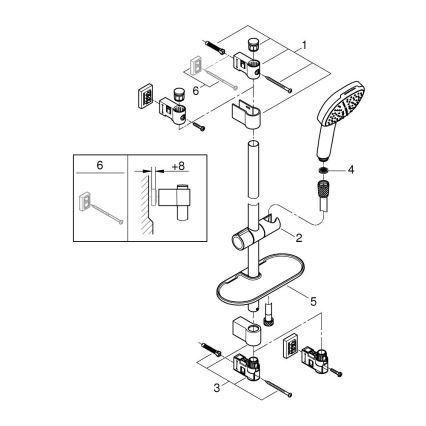 GROHE 26929001 - VITALIO COMFORT 110 zuhanyszett, 600 mm, fényes króm