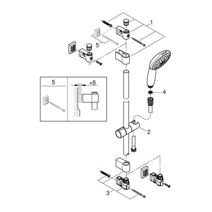 GROHE 26955001 - VITALIO START 110 zuhanyszett, 900 mm, nemesacél