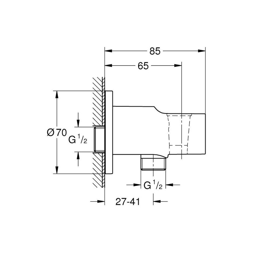 GROHE 26962001 - VITALIO fali könyök 85 mm fényes króm
