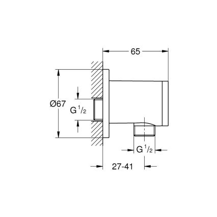 GROHE 26963001 - VITALIO UNIVERSAL 12” falikönyök, fényes króm