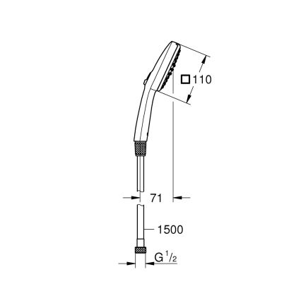GROHE 26973001 - VITALIO COMFORT 110 kézi zuhany, 110 mm, fényes króm