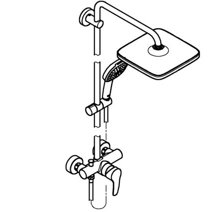 GROHE 26985001 - Zuhanyrendszer VITALIO COMFORT 250 250 × 250 mm fényes króm