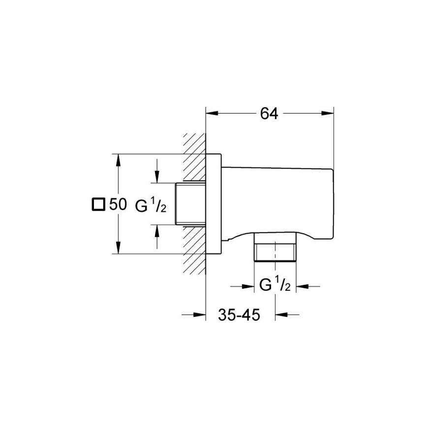 GROHE 27076000 - RAINSHOWER falikönyök, fényes króm