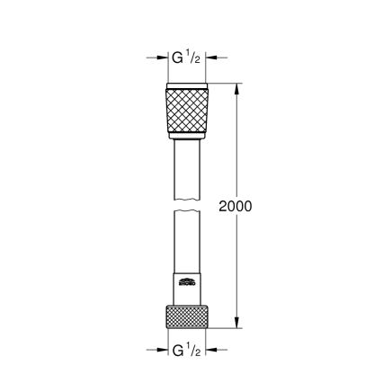 GROHE 27173002 - VITALIOFLEX COMFORT 174 cm-es zuhanycső, fényes króm