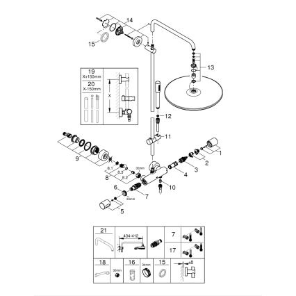 GROHE 27174001 - Zuhanyrendszer RAINSHOWER SYSTEM 400 450 mm fényes króm