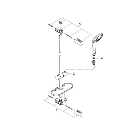 GROHE 27231001 - EUPHORIA 600 mm-es zuhanyszett, fényes króm