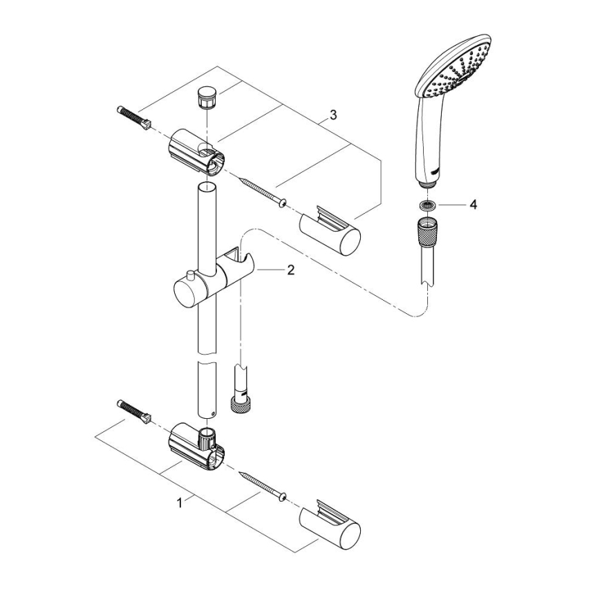 GROHE 27322000 - VITALIO JOY 600 mm zuhanyszett, fényes króm