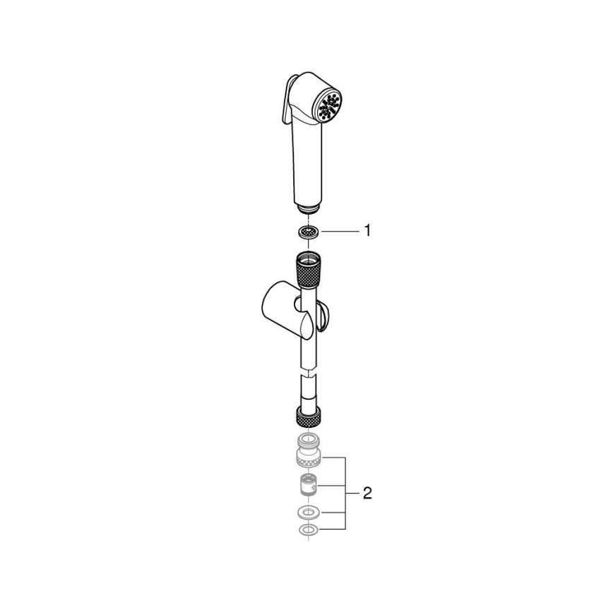 GROHE 27513A01 - TEMPESTA-F 1250 mm bidé kézi zuhany, grafit