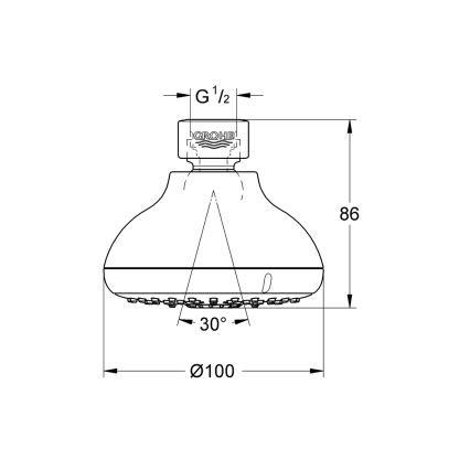 GROHE 27606001 - NEW TEMPESTA 100 zuhanyfej, 100 mm, polírozott króm
