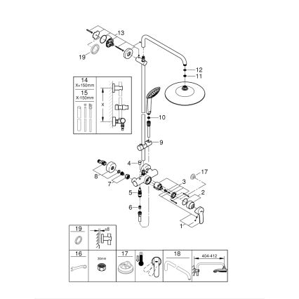 GROHE 27684001 - Zuhanyrendszer VITALIO JOY 260 450 mm fényes króm