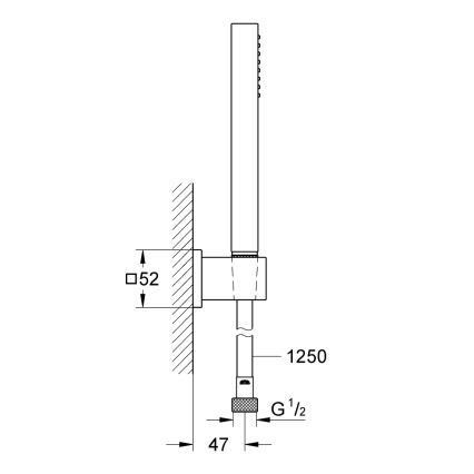 GROHE 27703000 - VITALIO START 100 zuhanyszett, 1 sugár, 1250 mm, fényes króm