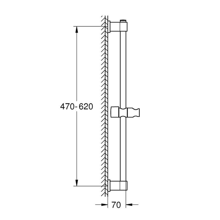 GROHE 277242431 - VITALIO UNIVERSAL zuhanyrúd 600 mm fekete