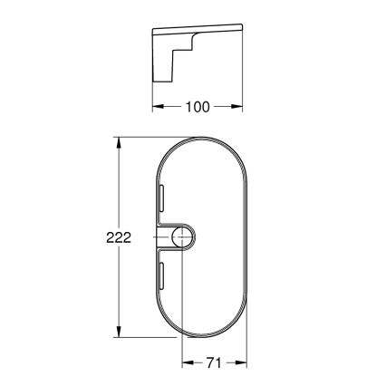 GROHE 27725001 - Polc VITALIO UNIVERSAL 222 x 100 mm fehér