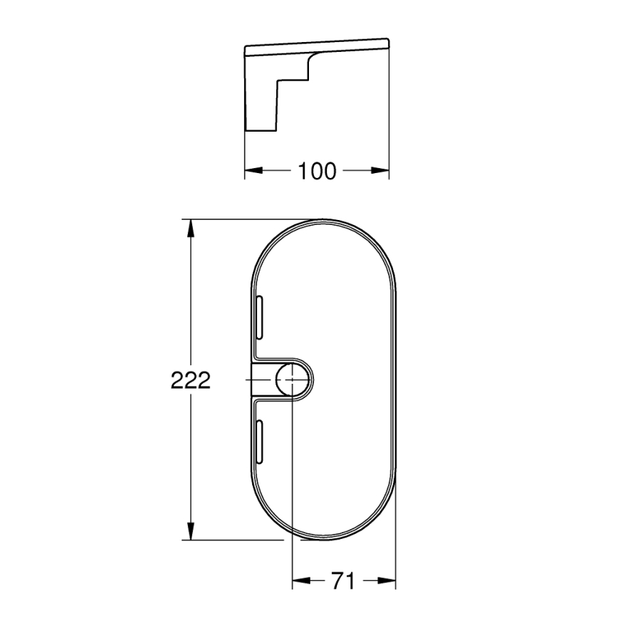 GROHE 27725001 - Polc VITALIO UNIVERSAL 222 x 100 mm fehér