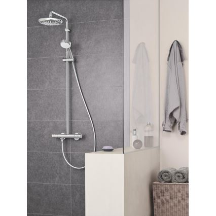 GROHE 27922001 - Zuhanyszett termosztátos csapteleppel TEMPESTA COSMOPOLITAN 210 fényes króm
