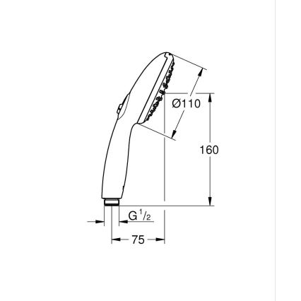 GROHE 279462431 - VITALIO START 110 kézi zuhany, 110 mm, fekete