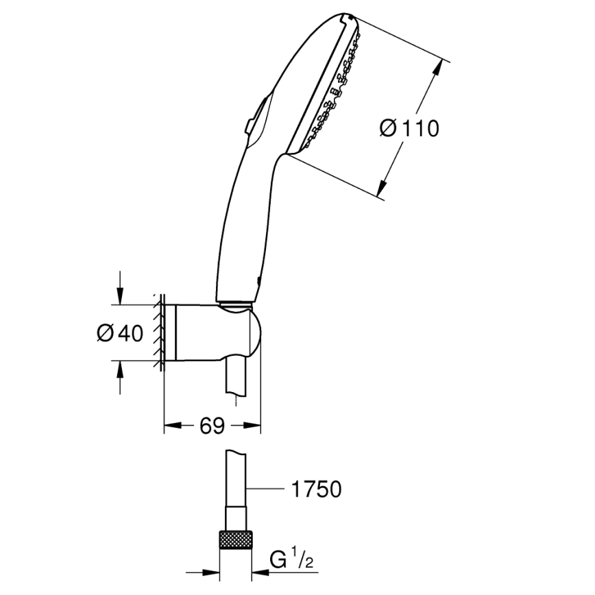 GROHE 27950001 - VITALIO START 110 zuhanyszett, fényes króm