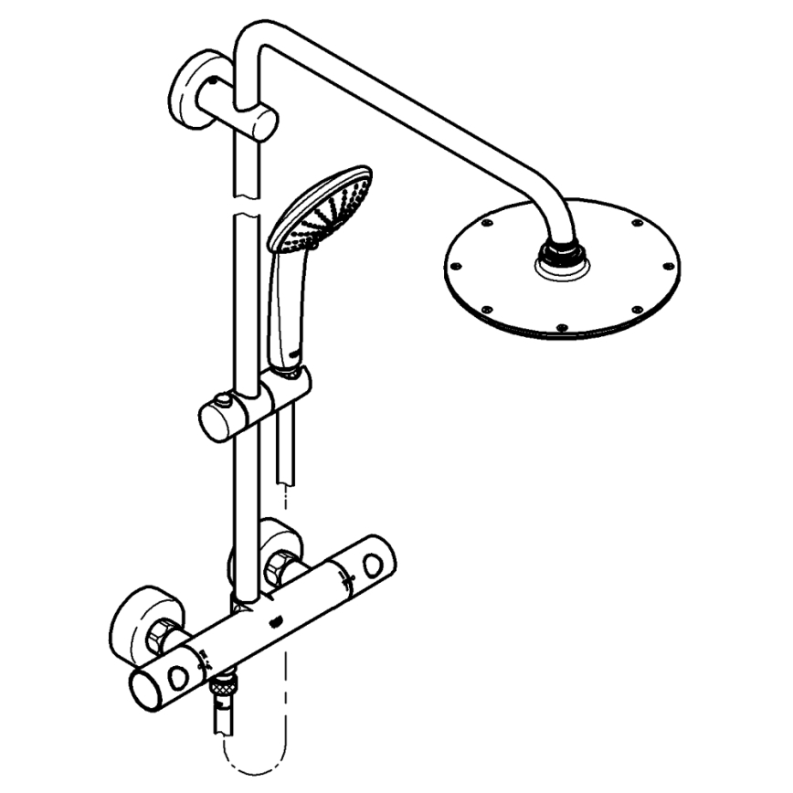GROHE 27964000 - Zuhanyrendszer EUPHORIA 210 mm fényes króm