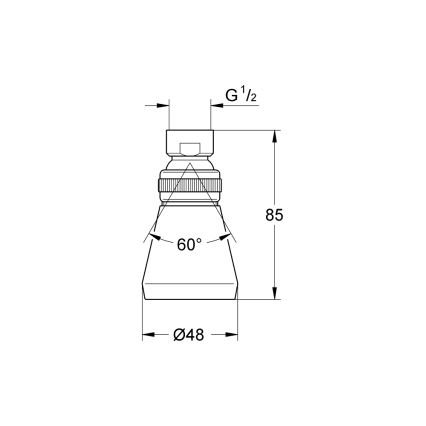 GROHE 28094000 - 50 mm-es fejzuhany, fényes króm