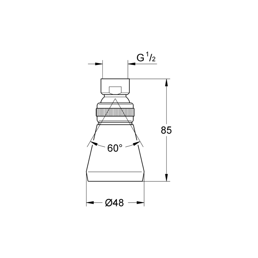 GROHE 28094000 - 50 mm-es fejzuhany, fényes króm