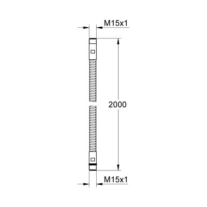 GROHE 28146000 - 2000 mm hosszú zuhanytömlő M15 × M15, fényes króm