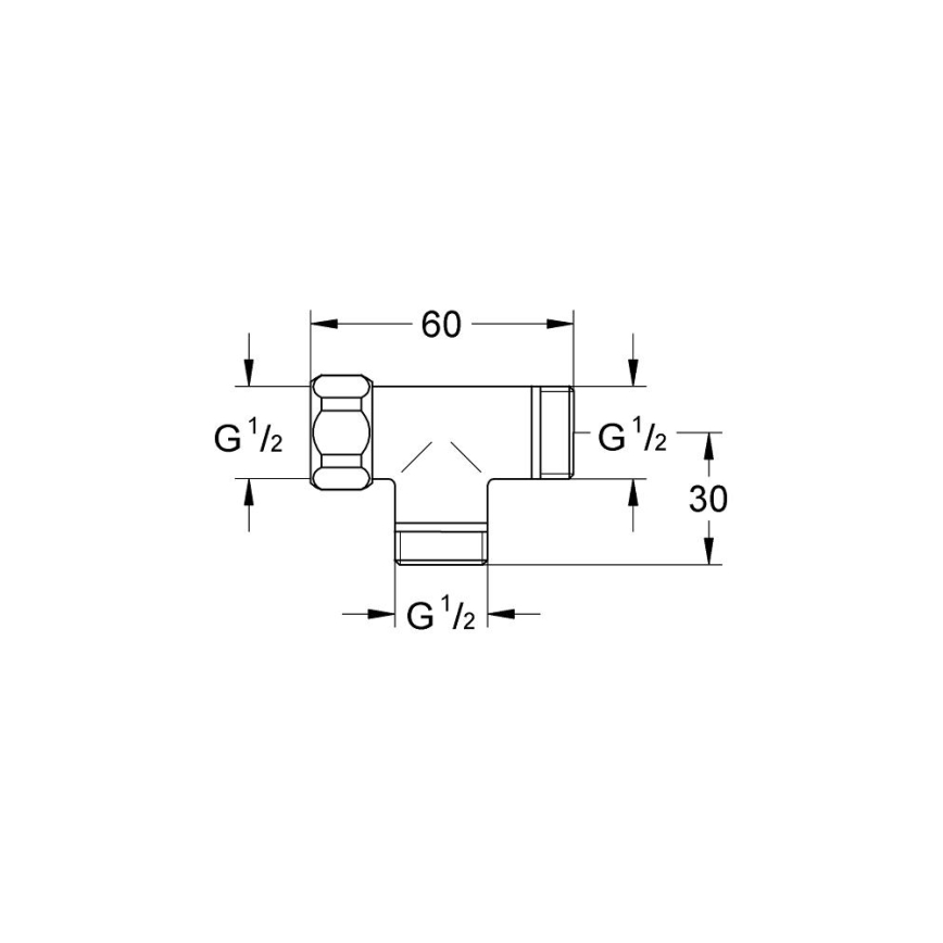 GROHE 28874000 - T-idom DN 15 fényes króm